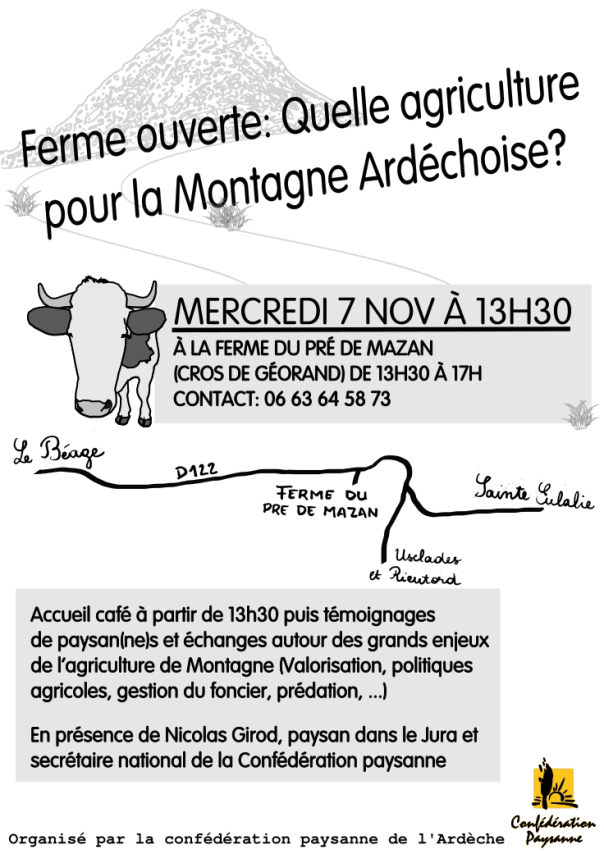 affiche Ferme ouverte 7 Nov Cros de Géorand