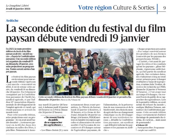 Article DL début Fetsival du film paysan - 18012024